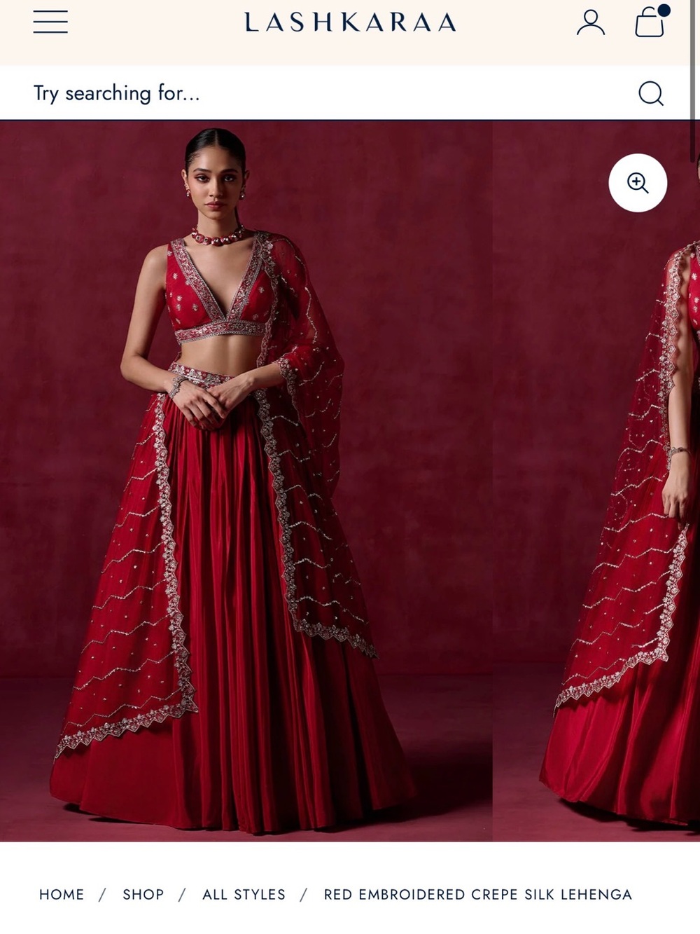Lashkaraa Red Embroidered Lehenga
